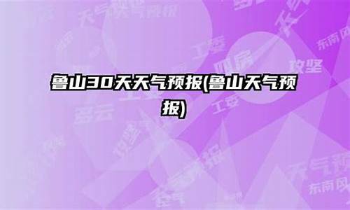 鲁山天气预报60天查询